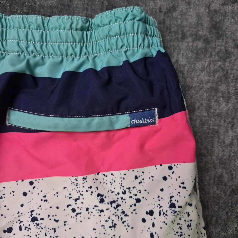 Chubbies Aquatic Libations Colorblock Splatter Swim Trunks Mens Large 6